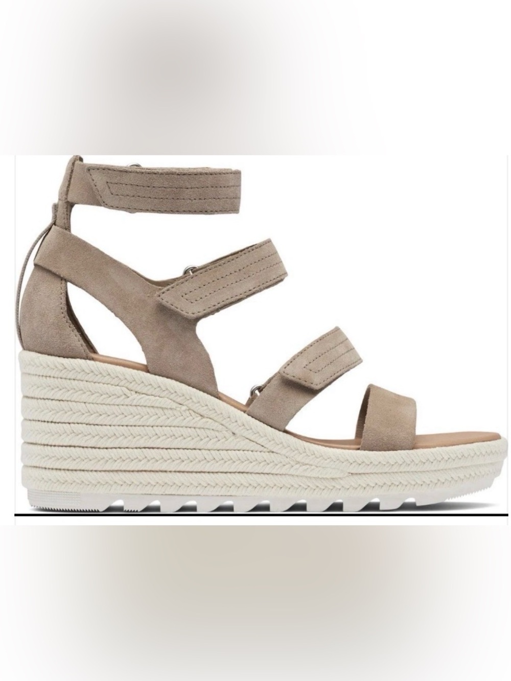 Sorel Women’s Suede Wrap Wedge Sandals in Taupe size 10